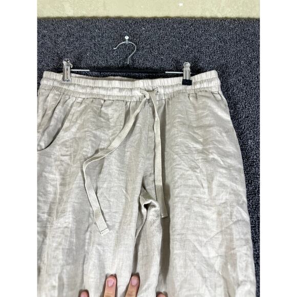 Anthropologie Cloth & Stone Jogger Pants Womens Small Woven Mid Rise Biege - Picture 7 of 8